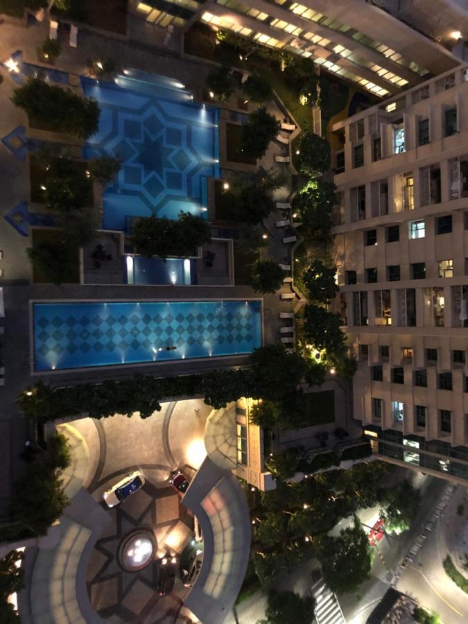 Downtown Boulevard One Bedroom Apt In 29 Blvd غرفة وصالة Burj & Fountain View Master Bedroom Plus 2 Single Beds In Living Room Dubái Exterior foto
